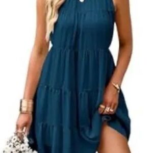Elegant Teal Sleeveless Dress